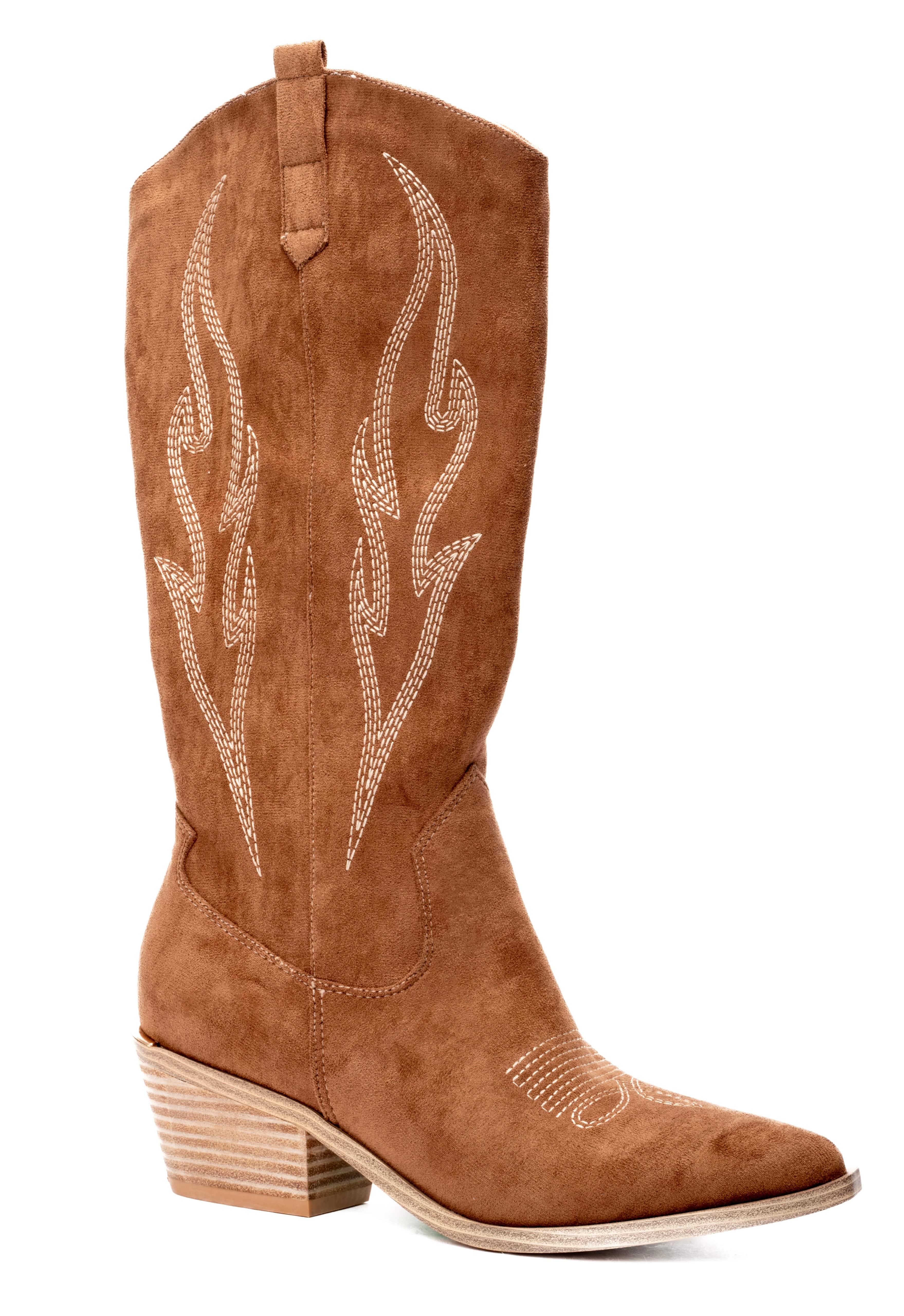 Corkys Headliner Boots In Tobacco Faux Suede - Infinity Raine