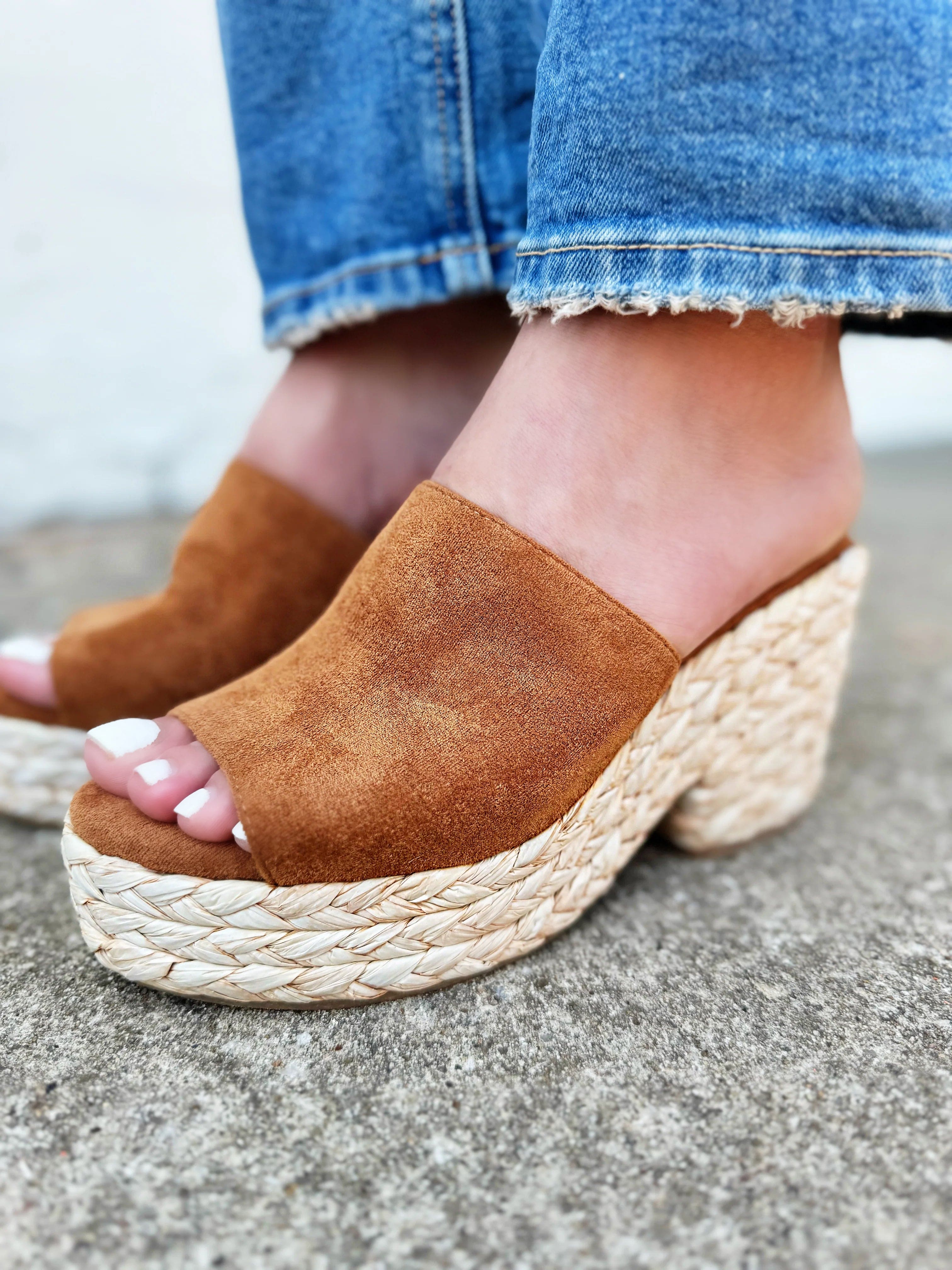 Corkys Solstice Wedge In Cognac - Infinity Raine