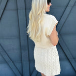 Mini Skirt Sweater Set In Cream - Infinity Raine