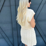 Mini Skirt Sweater Set In Cream - Infinity Raine