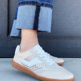 Dirty Laundry Tropics Raffia Sneakers In Ivory - Infinity Raine