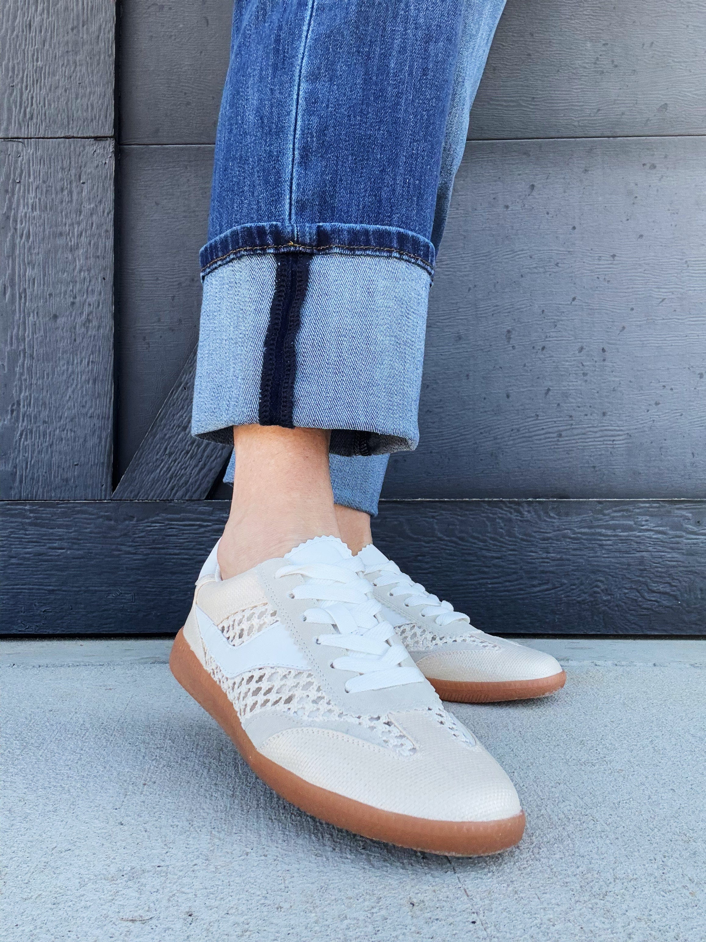 Dirty Laundry Tropics Raffia Sneakers In Ivory - Infinity Raine