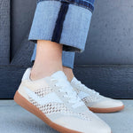 Dirty Laundry Tropics Raffia Sneakers In Ivory - Infinity Raine