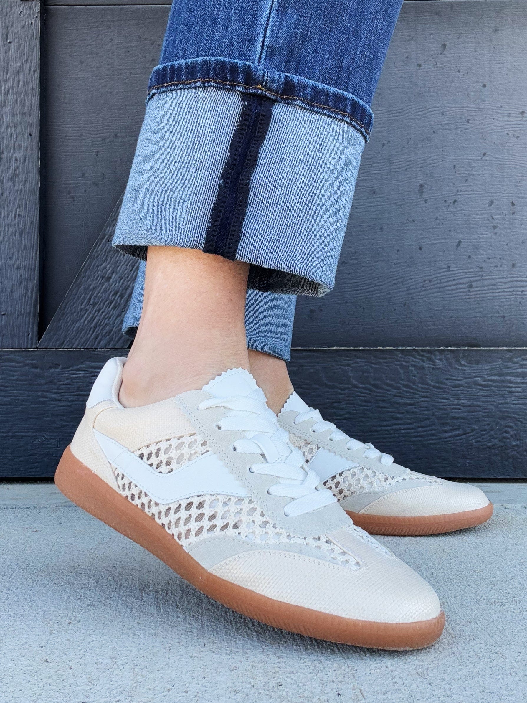 Dirty Laundry Tropics Raffia Sneakers In Ivory - Infinity Raine