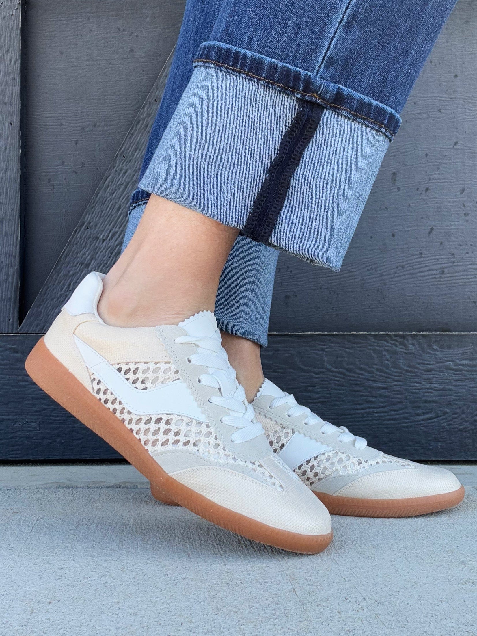 Dirty Laundry Tropics Raffia Sneakers In Ivory - Infinity Raine