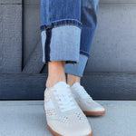 Dirty Laundry Tropics Raffia Sneakers In Ivory - Infinity Raine