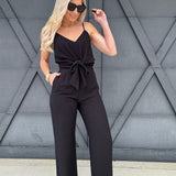 Cami Woven Jumpsuit In Black - Infinity Raine