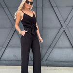 Cami Woven Jumpsuit In Black - Infinity Raine