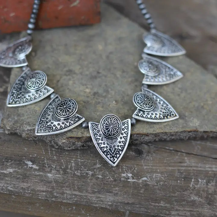 Aztec Triangle Necklace In Silver - Infinity Raine