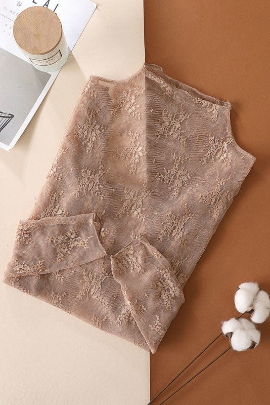 All Over Lace Top In Coffee - Infinity Raine