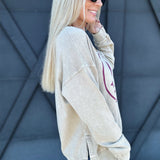 Smiley Crew Sweatshirt In Khaki - Infinity Raine