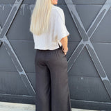 Flowy Straight Leg Tassel Pants In Oatmeal - Infinity Raine