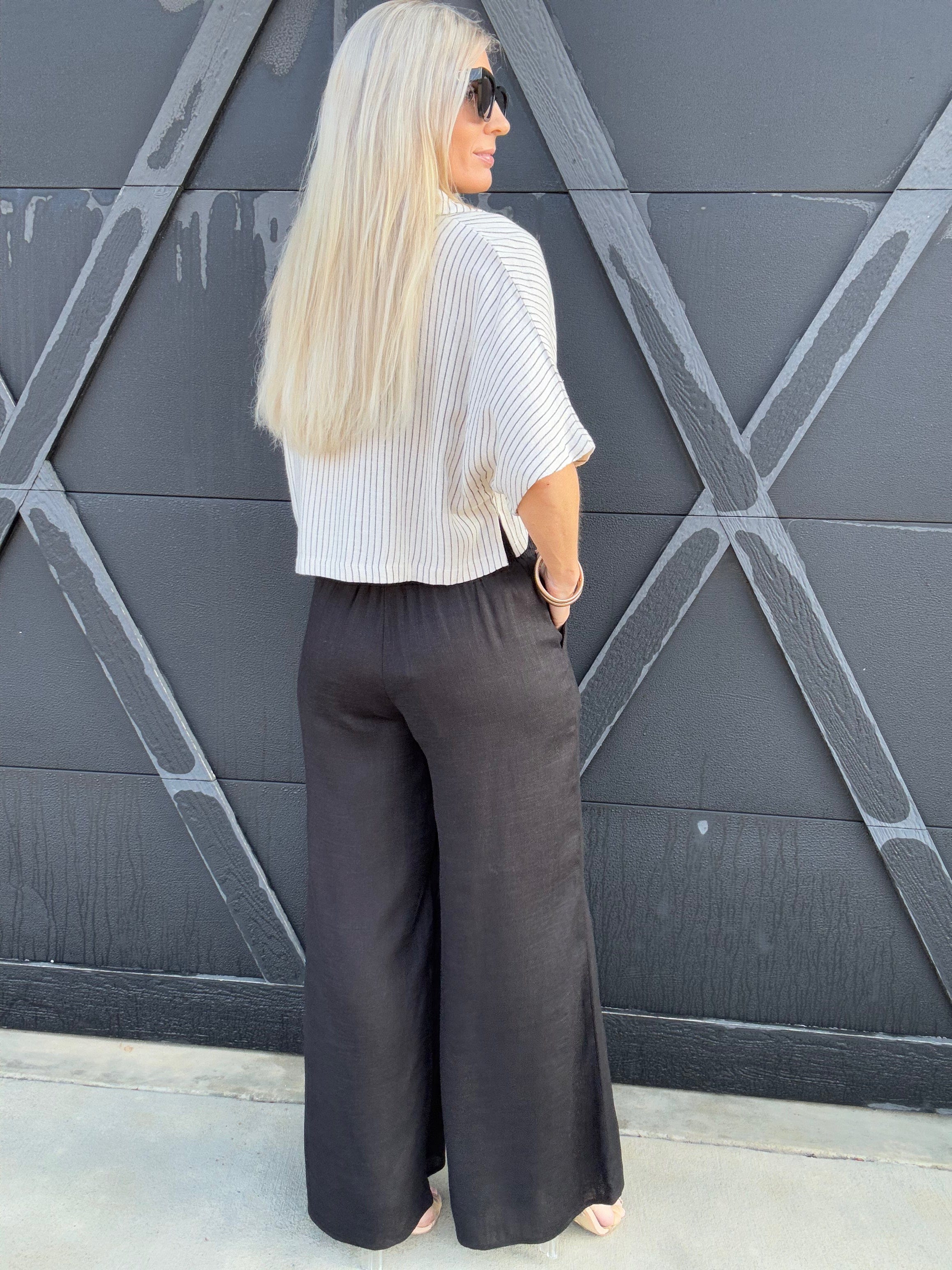 Flowy Straight Leg Tassel Pants In Oatmeal - Infinity Raine