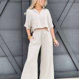 Striped Straight Leg Pants In Natural - Infinity Raine