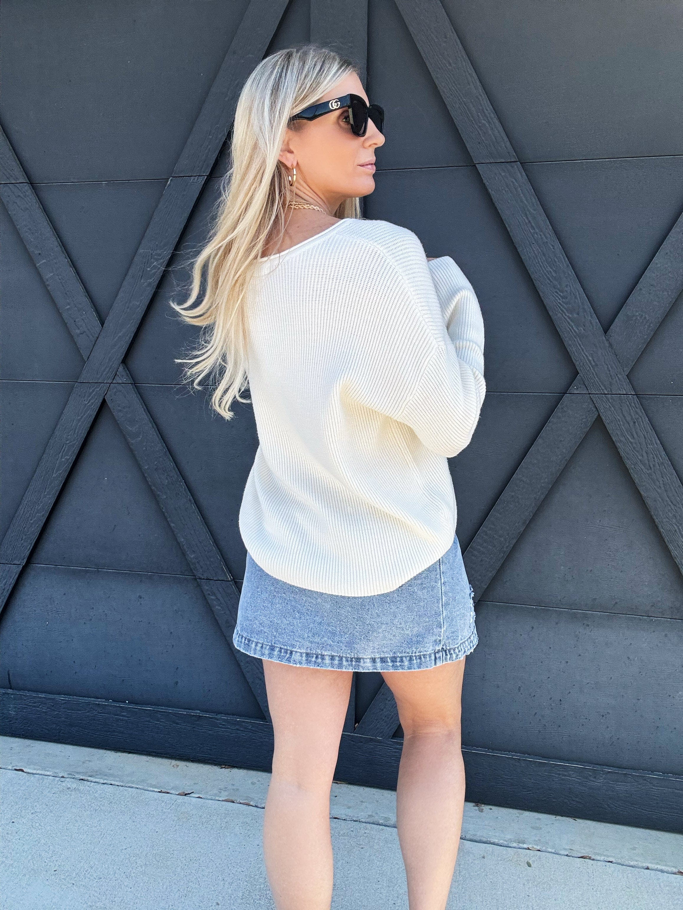 Denim Wrap Mini Skirt In Denim - Infinity Raine