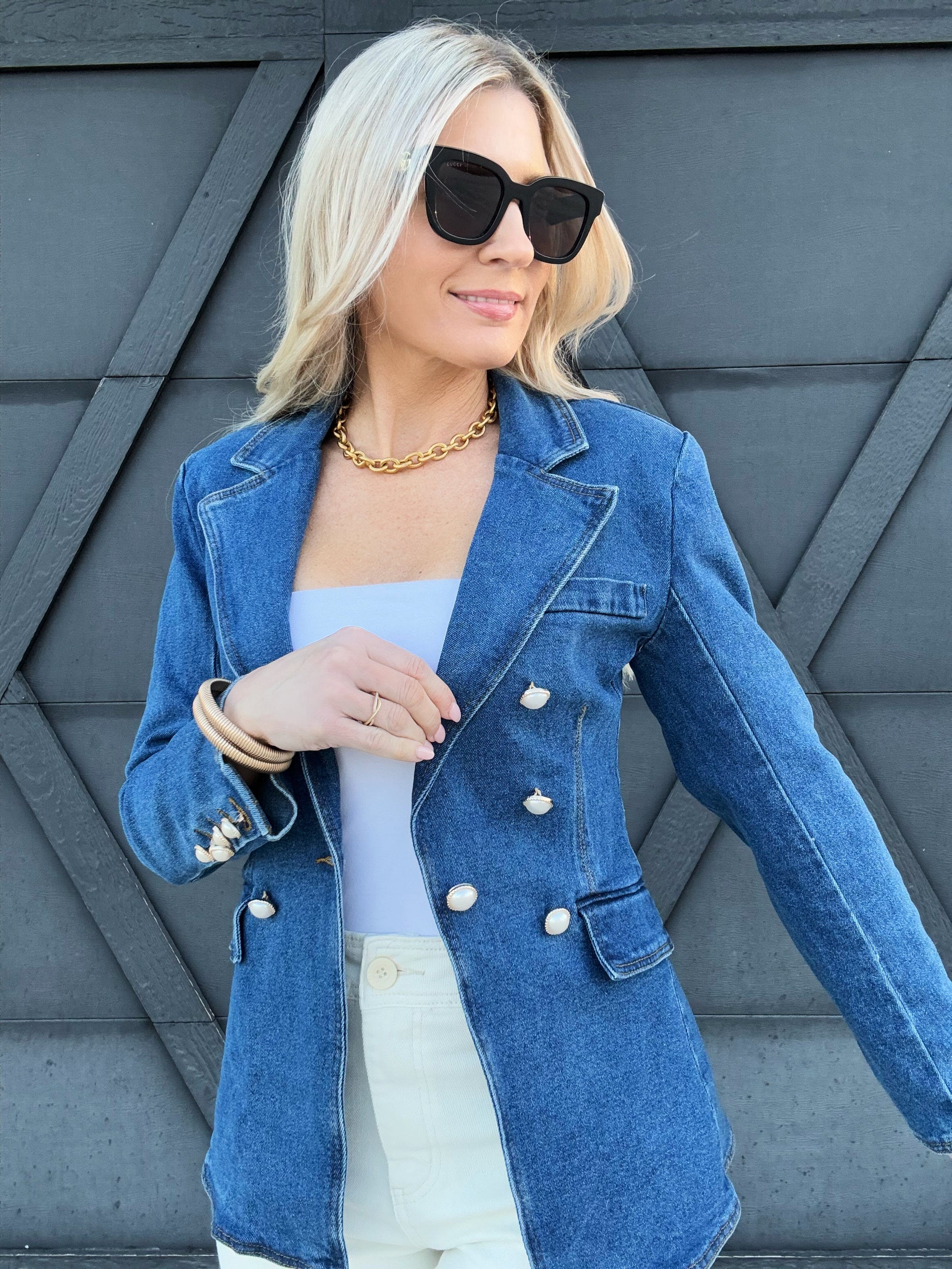 Denim Blazer Jacket - Infinity Raine