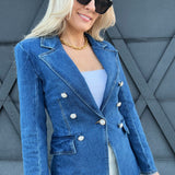 Denim Blazer Jacket - Infinity Raine