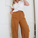 Mineral Washed Cargo Pants-Clay - Infinity Raine