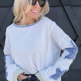 Mineral Washed Star Top In Blue - Infinity Raine