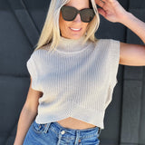 ee:some Tops - Sweaters Mock Neck Cropped Sweater Top In Oatmeal