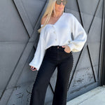 High Waisted Pearl Pants In Black - Infinity Raine