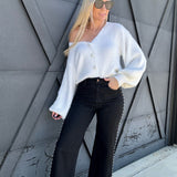 High Waisted Pearl Pants In Black - Infinity Raine