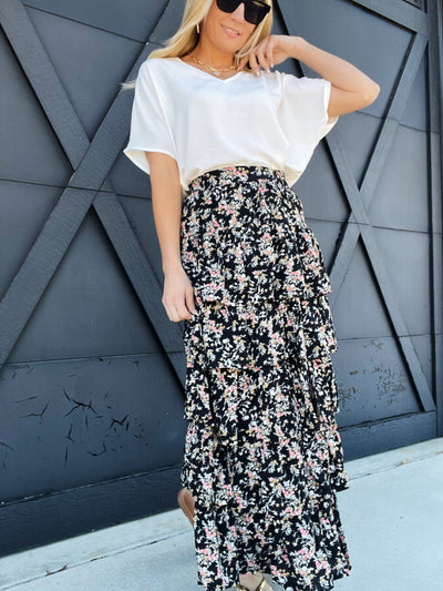 Day to Night in a Floral Maxi Skirt - Sydne Style