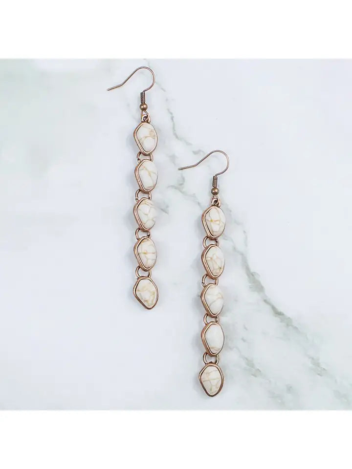 Drop Stone Earrings In Ivory - Infinity Raine