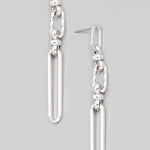 Mixed Oval Chain Earrings In Silver - Infinity Raine