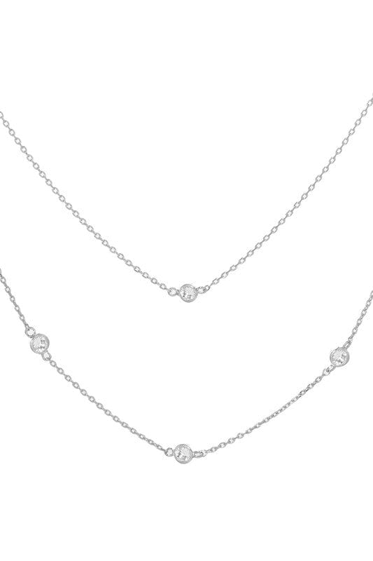 Layered Stud Necklace In Silver - Infinity Raine