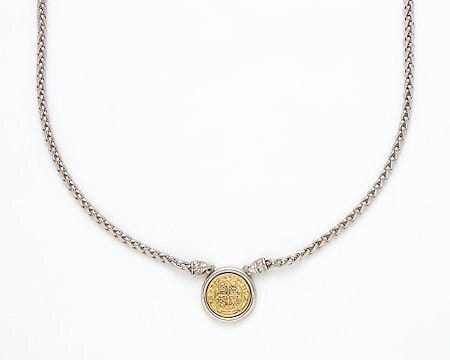 Box Chain Coin Necklace In Gold and Silver - Infinity Raine