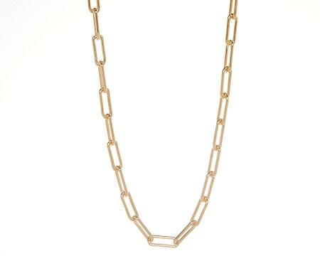 Paper Clip Chain Link Necklace In Gold - Infinity Raine