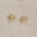 18K Filled Starburst Stud Earrings In Gold - Infinity Raine