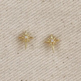 18K Filled Starburst Stud Earrings In Gold - Infinity Raine