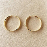 18k Gold Filled 40mm Hollow Hoops - Infinity Raine