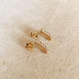 Curved Bar Stud Earrings In Gold - Infinity Raine