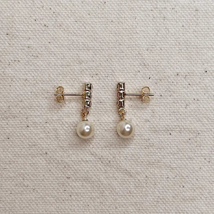 Drop Pearl Earrings In Gold - Infinity Raine