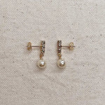 GoldFi Jewelry - Earrings Drop Pearl Earrings In Gold 38480118