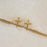 Mini Cross Stud Earrings In Gold - Infinity Raine