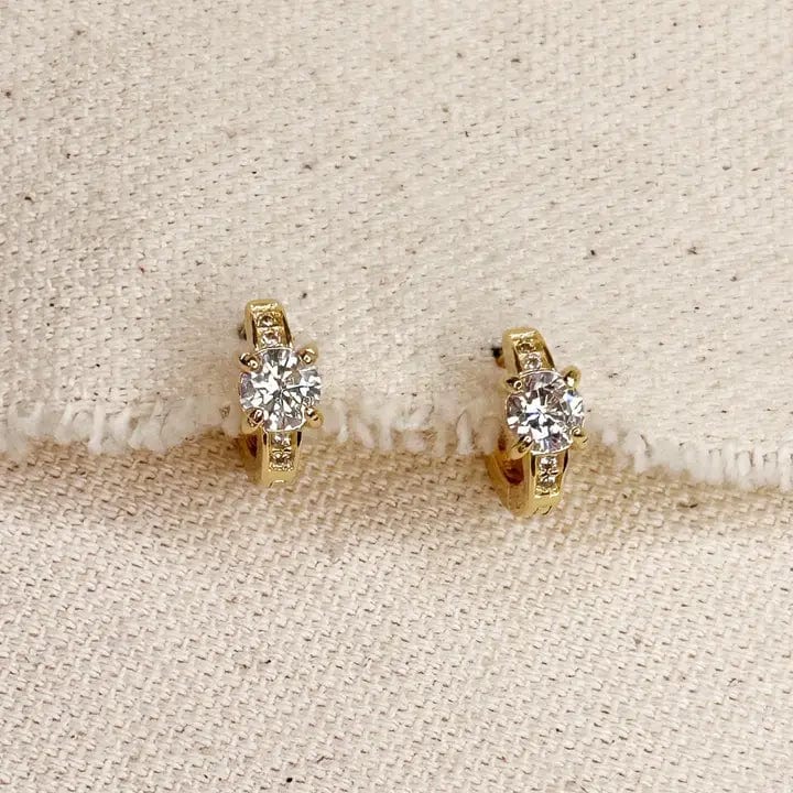 Mini CZ Clicker Earrings In Gold - Infinity Raine