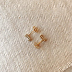 Rectangle Stud Earrings In Gold - Infinity Raine