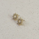 Round Spike Cz Stud Earrings In Gold - Infinity Raine