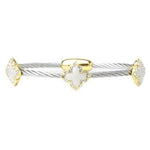 Two Tone Cubic Zirconia Magnetic Clover Bracelet - Infinity Raine