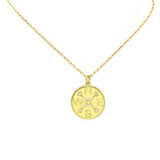 Gold Filled CZ Compass Pendant Necklace In Gold - Infinity Raine