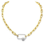 Gold Linked Chain Necklace With Silver Station - Infinity Raine