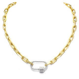 Gold Linked Chain Necklace With Silver Station - Infinity Raine