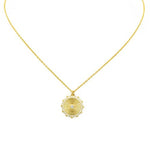 Sterling Silver Gold Plated CZ Disc Necklace - Infinity Raine