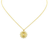 Sterling Silver Gold Plated CZ Disc Necklace - Infinity Raine