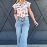 Habitual Bottoms - Pants Habitual Front Yoke Wide Leg Crop In Sky