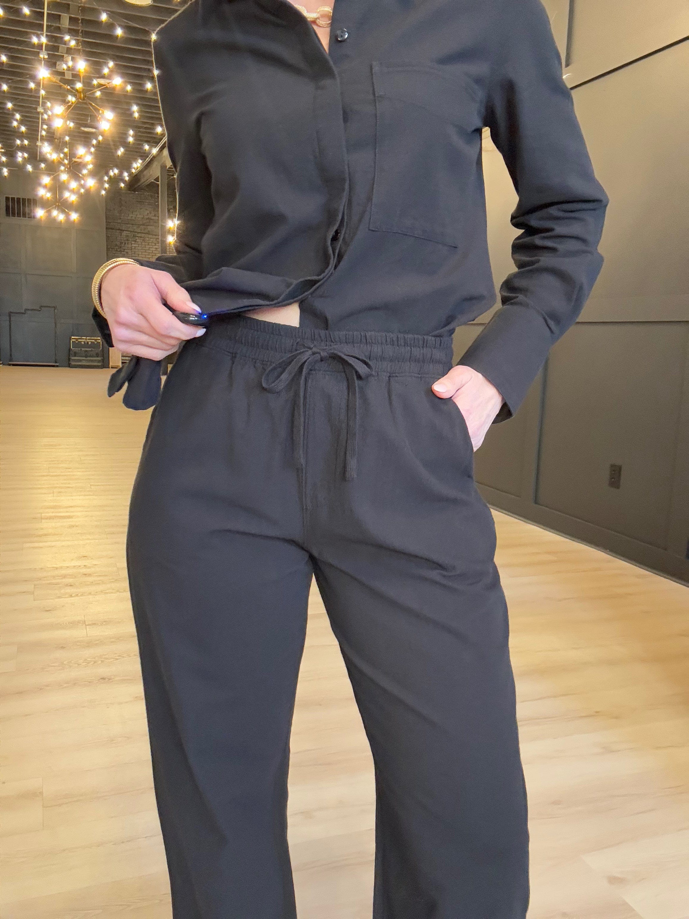 Hancock Laredo Relaxed Ankle Pant In Tocuyo Black - Infinity Raine